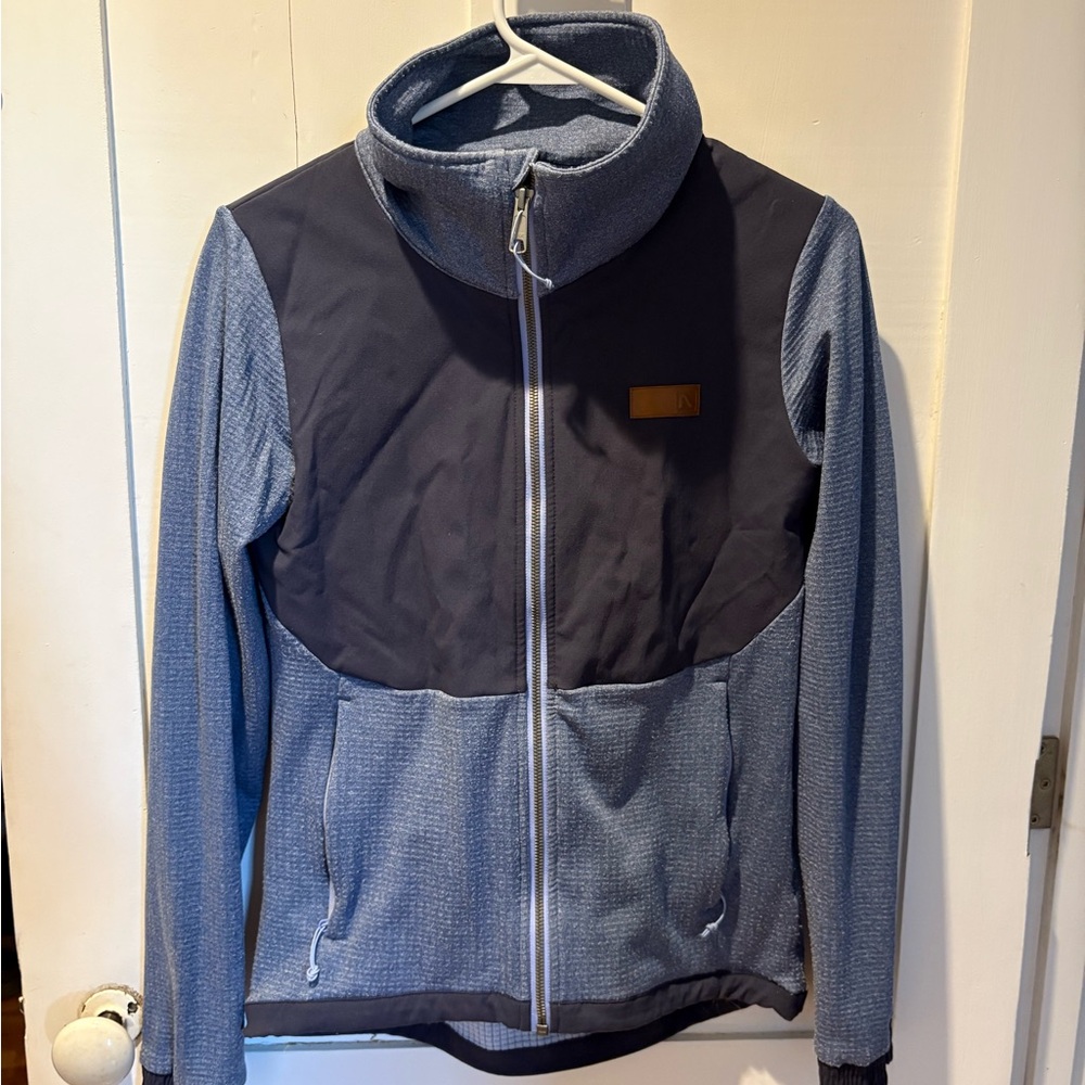 Blue and Gray Zip-Up Jacket
